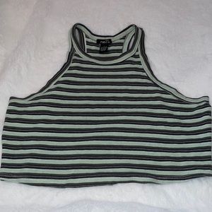 Green striped crop top rue 21 crop top size large
